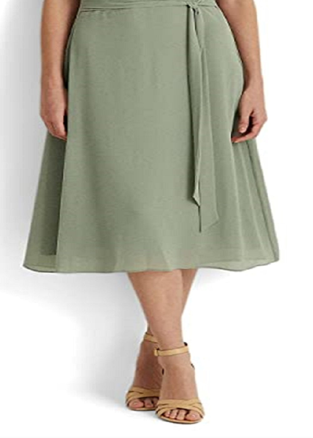 Ralph Lauren Women's Georgette Flutter Sleeve Dress Green Size 6