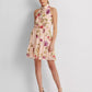 Ralph Lauren Women's Floral Chiffon Sleeveless Dress Pink Size 4