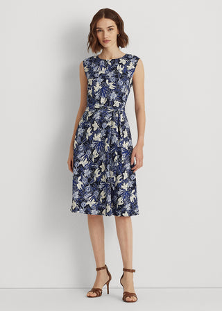 Ralph Lauren Women's Floral Crepe Dress Blue Size 12