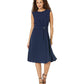 Ralph Lauren Women's Double Faced Fit And Flare Dress Blue Size 14