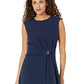 Ralph Lauren Women's Double Faced Fit And Flare Dress Blue Size 14