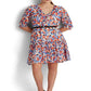 Ralph Lauren Women's Floral Crinkled Georgette Dress Blue Size 12