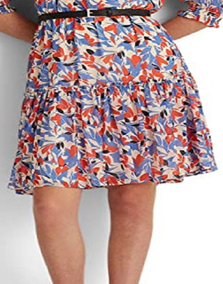 Ralph Lauren Women's Floral Crinkled Georgette Dress Blue Size 12