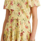 Ralph Lauren Women's Floral Crinkled Dress Yellow Size 16