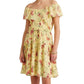Ralph Lauren Women's Floral Crinkled Dress Yellow Size 18