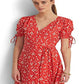 Ralph Lauren Women's Floral Crepe Midi Dress Red Size 16