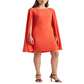 Ralph Lauren Women's Cape Georgette Cocktail Dress Orange Size 12