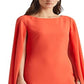 Ralph Lauren Women's Cape Georgette Cocktail Dress Orange Size 12