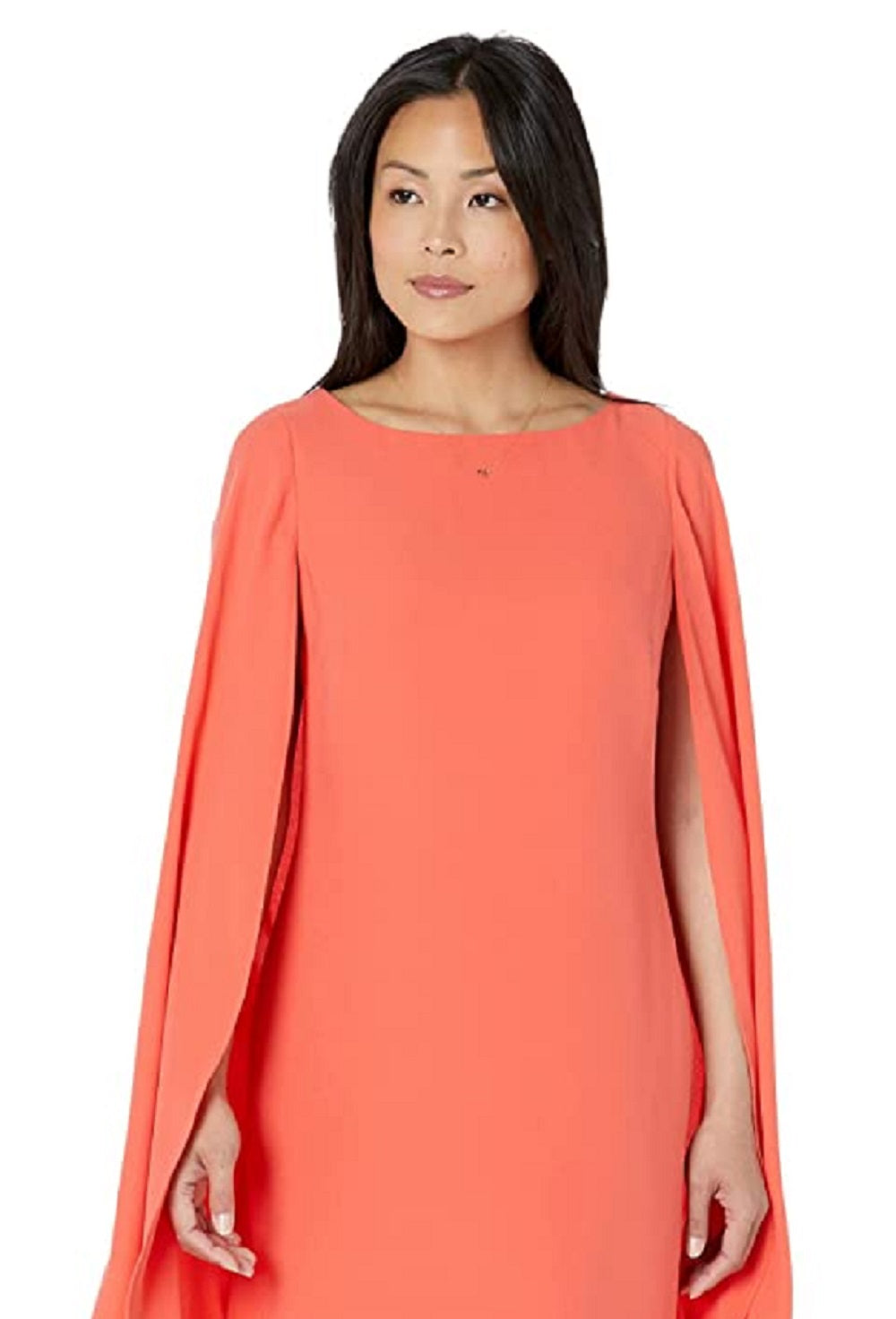 Ralph Lauren Women's Cape Georgette Cocktail Dress Orange Size 14