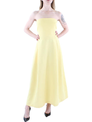 Lauren Ralph Lauren Women's Yellow Bloom Strapless Faille Cocktail Dress Size 10