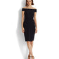 Ralph Lauren Women's Crepe Off The Shoulder Dress Blue Size 18