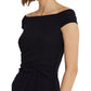 Ralph Lauren Women's Crepe Off The Shoulder Dress Blue Size 18
