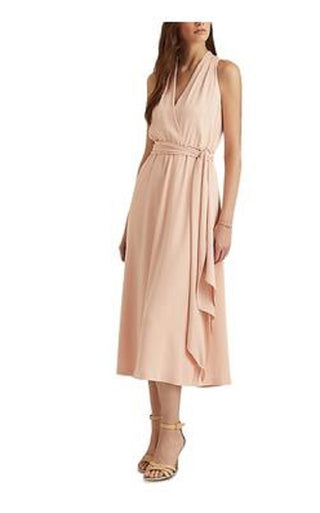 Ralph Lauren Women's Georgette Halter Dress Pink Size 14
