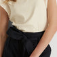 Ralph Lauren Women's Stretch Ruffle Sleeve Tee Brown Size Medium