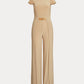 Ralph Lauren Women's Buckle Trim Jersey Jumpsuit Brown Size 16