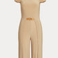 Ralph Lauren Women's Buckle Trim Jersey Jumpsuit Brown Size 16