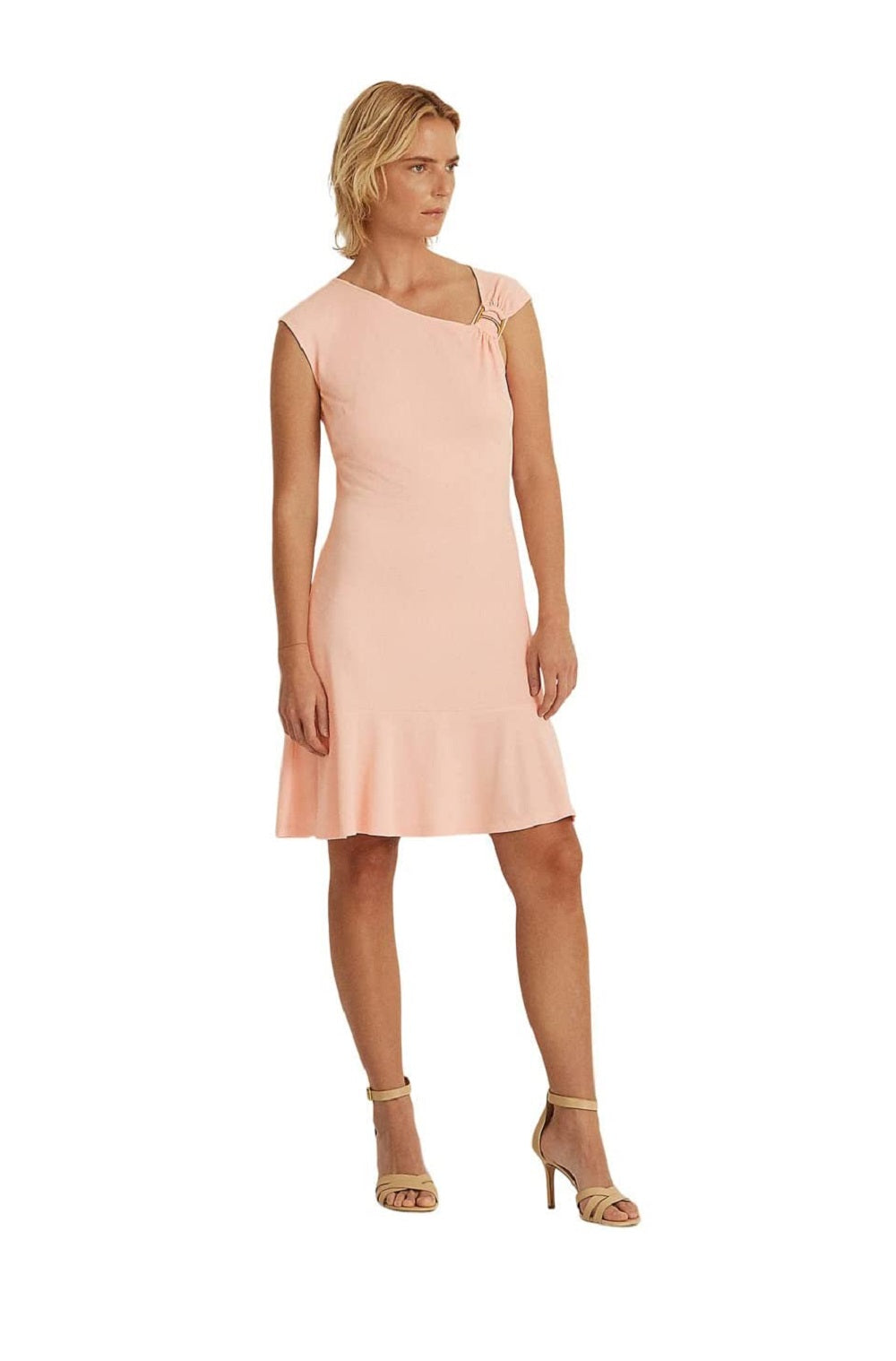 Ralph Lauren Women's Asymmetrical Jersey Dress Pink Size 12
