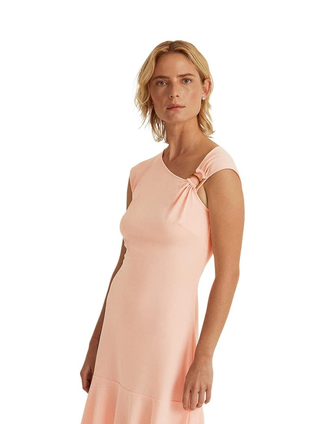 Ralph Lauren Women's Asymmetrical Jersey Dress Pink Size 12