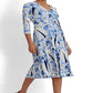 Ralph Lauren Women's Floral Surplice Jersey Dress Blue Size 8