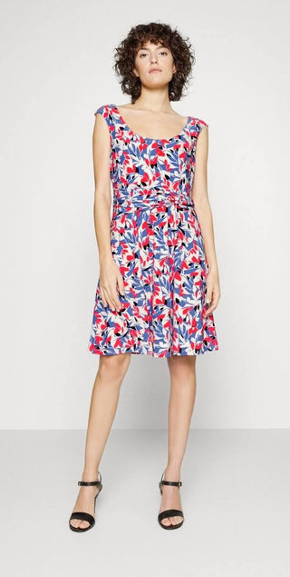 Ralph Lauren Women's Floral Jersey Dress White Size 8