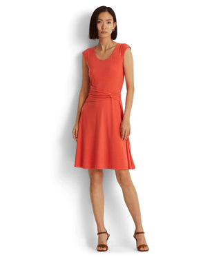 Ralph Lauren Women's Scoop Neck Jersey Dress Orange Size 10