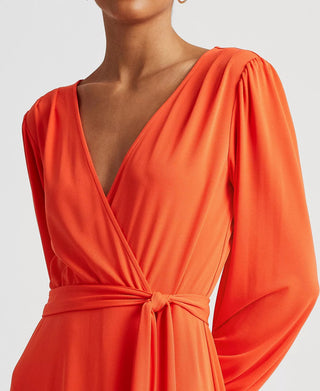 Ralph Lauren Women's Long Sleeve Jersey Dress Orange Size 12