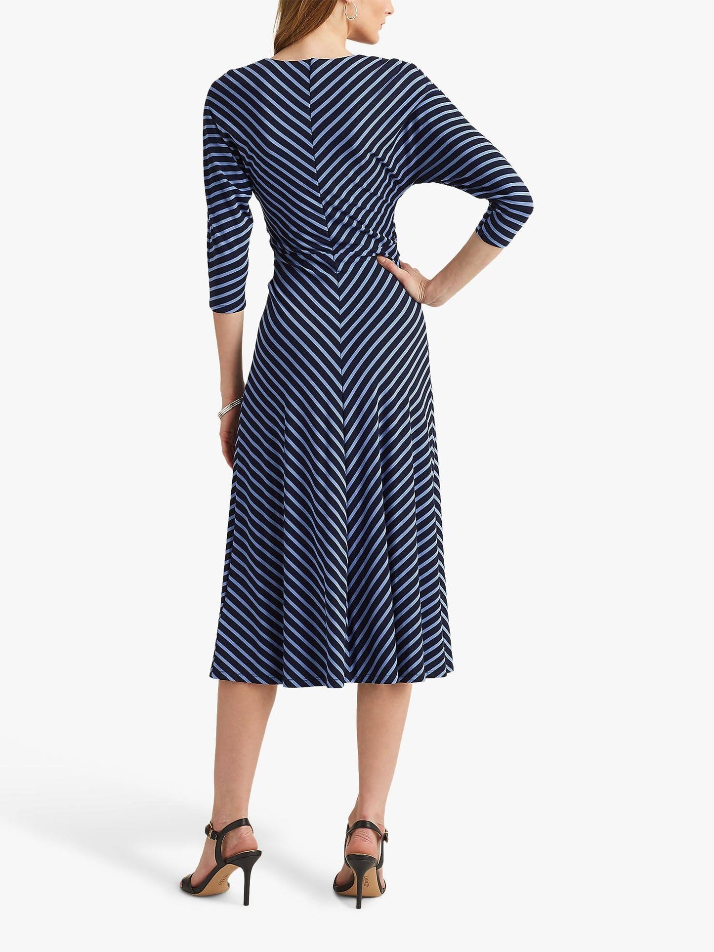 Ralph Lauren Women's Striped Jersey Dress Blue Size 14