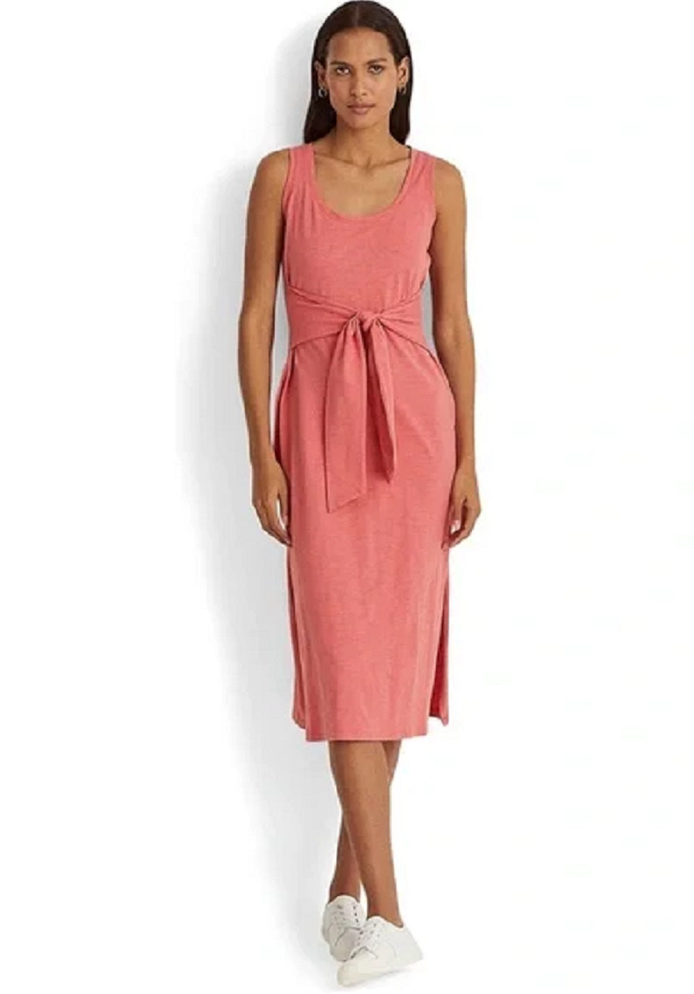 Ralph Lauren Women's Sleeveless Slub Jersey Dress Red Size 16