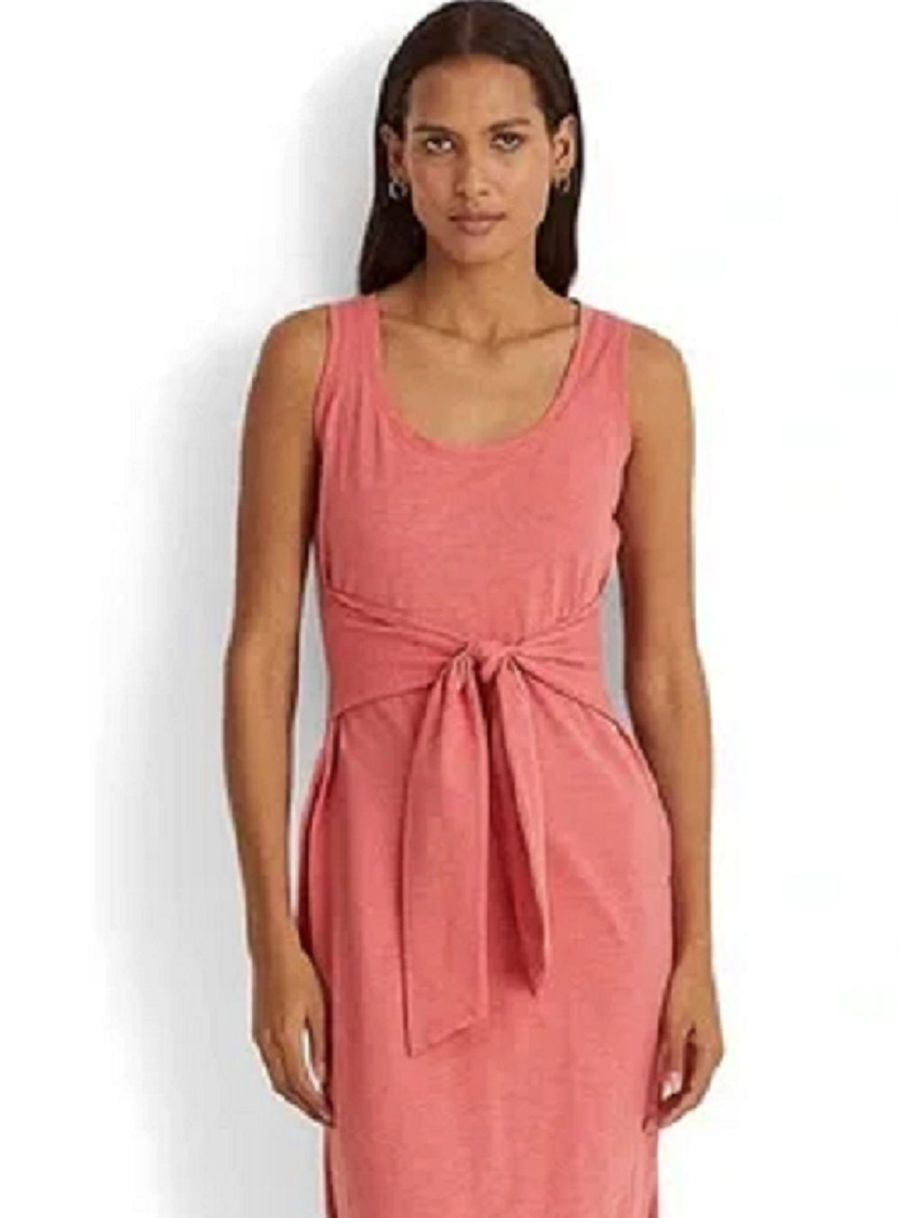 Ralph Lauren Women's Sleeveless Slub Jersey Dress Red Size 16