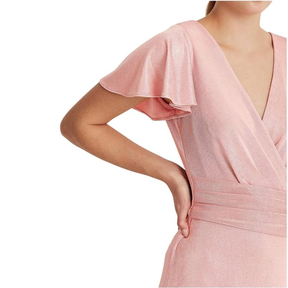 Ralph Lauren Women's Foiled Jersey Cocktail Dress Pink Size 6