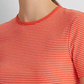 Ralph Lauren Women's Striped Stretch Cotton T-Shirt Orange Size Medium