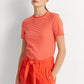 Ralph Lauren Women's Striped Stretch Cotton T-Shirt Orange Size Medium