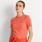 Ralph Lauren Women's Striped Stretch Cotton T-Shirt Orange Size Medium
