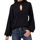 Vince Camuto Women's Bishop Sleeve Cotton Blend Sweater Black Size Medium