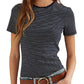 Ralph Lauren Women's Striped Stretch Cotton Tee Blue Size Petite Small