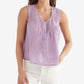 Lucky Brand Women's Embroidered Yoke Sleeveless Cotton Top Purple Size XX-Large