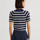 Ralph Lauren Women's Striped Short Sleeve Sweater Blue Size Medium