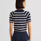 Ralph Lauren Women's Striped Short Sleeve Sweater Blue Size Small