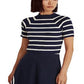 Ralph Lauren Women's Striped Short Sleeve Sweater Blue Size X-Small