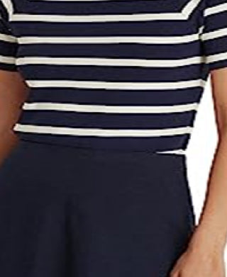 Ralph Lauren Women's Striped Short Sleeve Sweater Blue Size X-Small