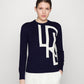 Ralph Lauren Women's Logo Cotton Blend Sweater Blue Size Small