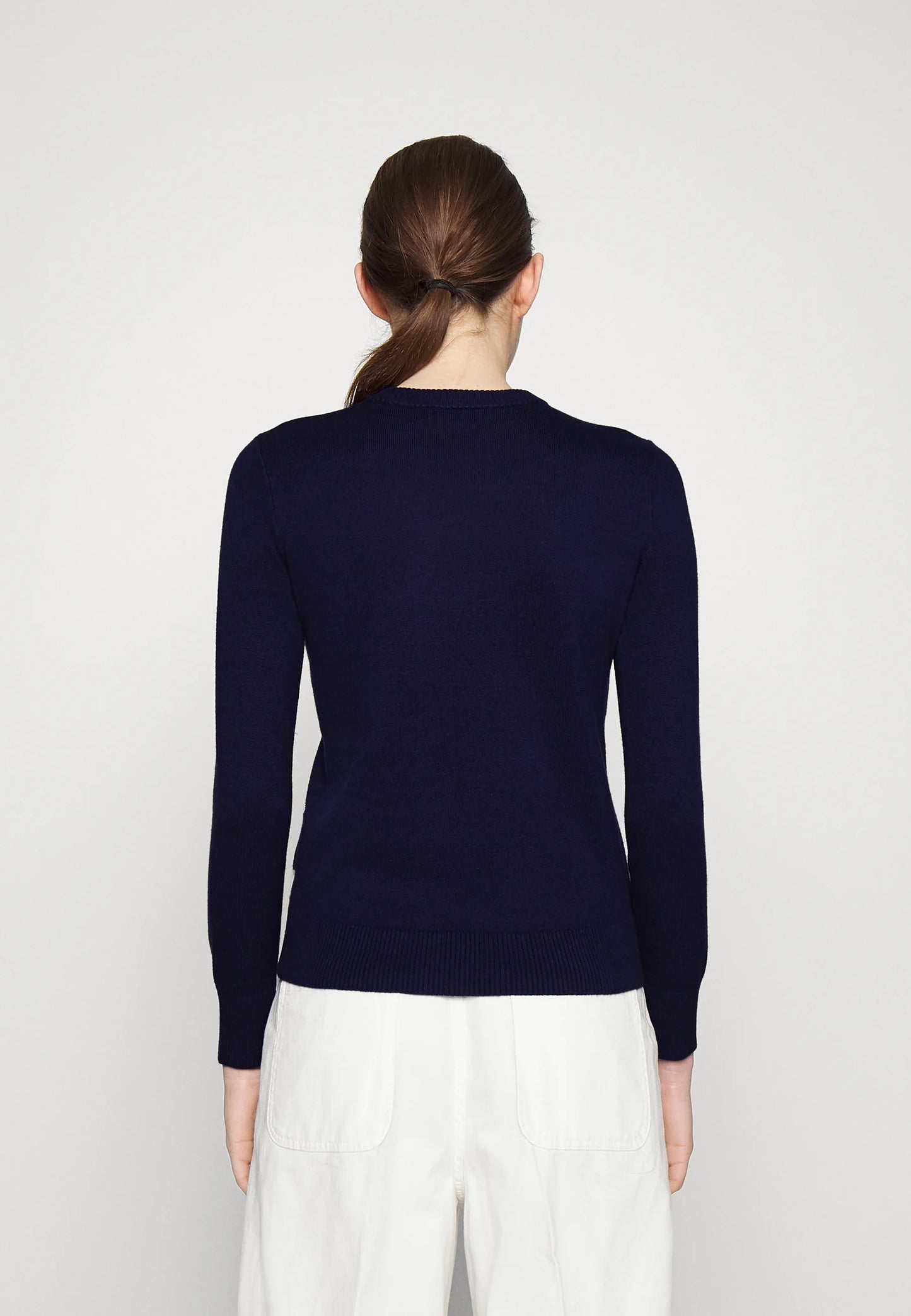 Ralph Lauren Women's Logo Cotton Blend Sweater Blue Size Small