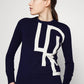 Ralph Lauren Women's Logo Cotton Blend Sweater Blue Size Small