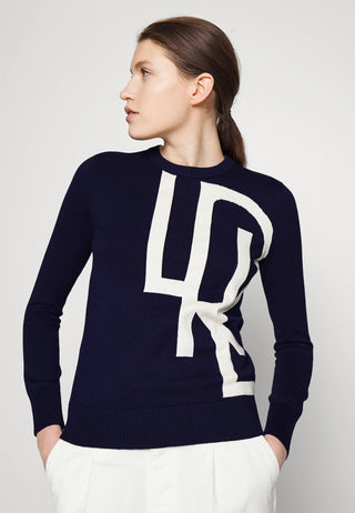 Ralph Lauren Women's Logo Cotton Blend Sweater Blue Size Small