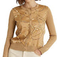 Ralph Lauren Women's Equestrian Print Cardigan Sweater Brown Size Small