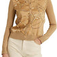 Ralph Lauren Women's Equestrian Print Cardigan Sweater Brown Size Small