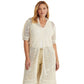 Ralph Lauren Women's Pointelle Puff Sleeve Cardigan White Size 1X