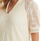 Ralph Lauren Women's Pointelle Puff Sleeve Cardigan White Size 1X