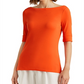 Ralph Lauren Women's Boat Neck Top Orange Size S