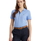 Ralph Lauren Women's Short Sleeve Collared Top Purple Size Small